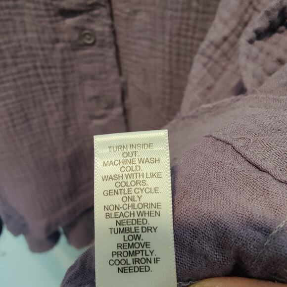 NWT Cato Women's Plus Sz 22/24W Purple Gauzy Button Down Shirt Cotton - Picture 7 of 7